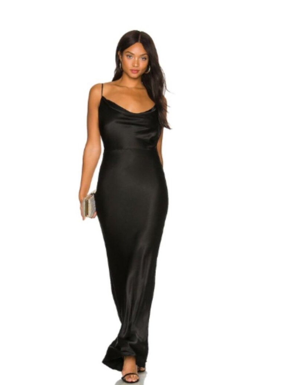 Lovers & Friends Lilith Gown in Black Satin - Size Small